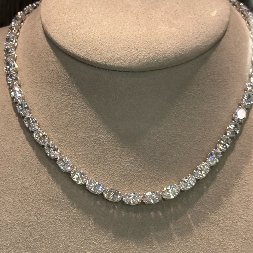 28ct Oval Tennis Necklace